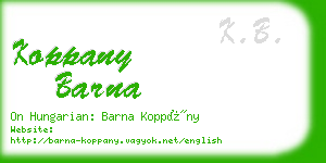 koppany barna business card